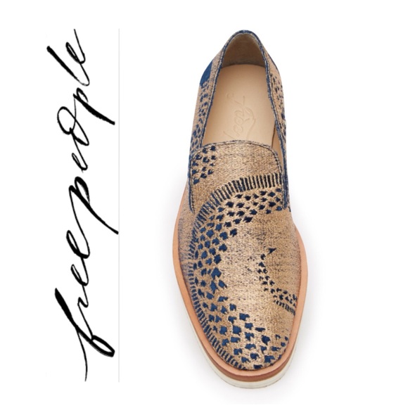 Free People Shoes - Almost New Gold Sneak Eyes { Free People } Loafers